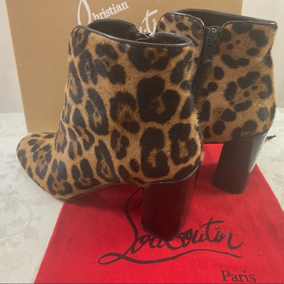 🆕 Christian Louboutin " Castarika" Collection Leopard print Boots - Picture 4 of 11